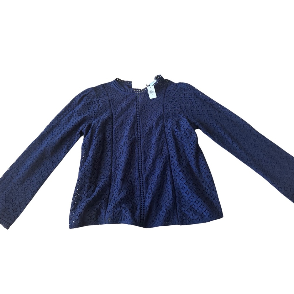 Gap Navy Blue Lace Mesh Top with Cami Tank Underneath | Size M